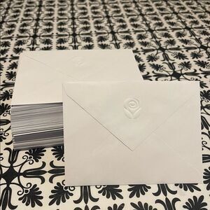 Carlton Cards - 100 flower embossed white envelops 5.25in x 4in